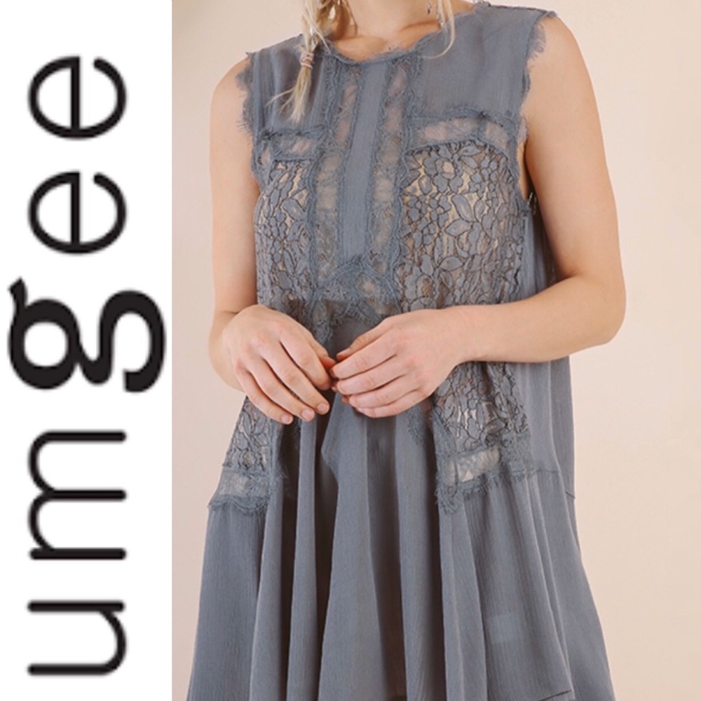 NWT, Umgee Sheer Lace Tunic. Cute summer top